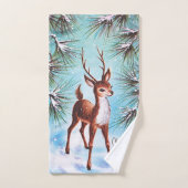 ビンテージクリスマストインデナーパインの木 バスタオルセット (ハンドタオル)