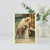 ビンテージクリスマストナカイと天使 ポストカード (スタンド正面)