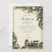 ビンテージクリスマストレインパーティー 招待状 (正面)