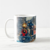 ビンテージクリスマストレインリース付き コーヒーマグカップ (左)
