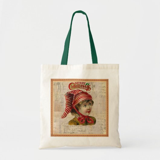 ビンテージクリスマストートバッグ トートバッグ (正面)