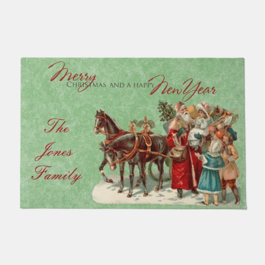 ビンテージクリスマスドアマット ドアマット (正面)