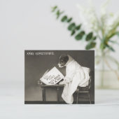 ビンテージクリスマスドッグの子犬のユーモア カード (スタンド正面)