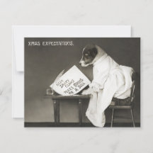 ビンテージクリスマスドッグの子犬のユーモア