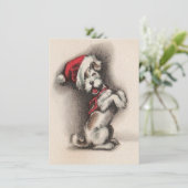 ビンテージクリスマスドッグサンタハット シーズンカード (スタンド正面)