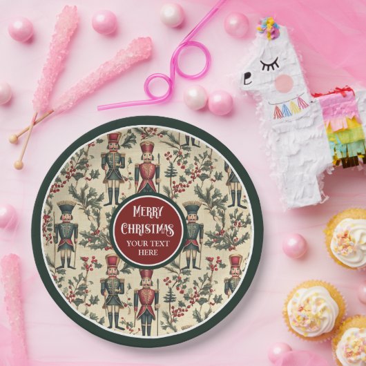 ビンテージクリスマスナツクラッカーパーソナライズされたプレート ペーパープレート (パーティー)