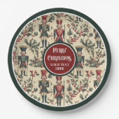 ビンテージクリスマスナツクラッカーパーソナライズされたプレート ペーパープレート (正面)