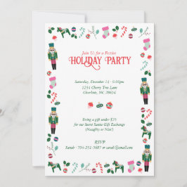ビンテージクリスマスナツクラッカーホリデーパーティー 招待状