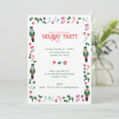 ビンテージクリスマスナツクラッカーホリデーパーティー 招待状 (スタンド正面)