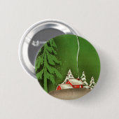 ビンテージクリスマスハウスインフォレスト冬の雪 缶バッジ (正面&裏面)