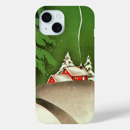 ビンテージクリスマスハウスインフォレスト冬の雪 Case-Mate iPhoneケース (裏面)