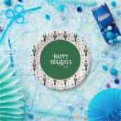 ビンテージクリスマスハッピーホリデー ペーパープレート (パーティー)