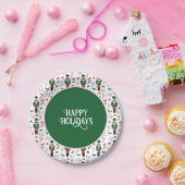 ビンテージクリスマスハッピーホリデー ペーパープレート (パーティー)