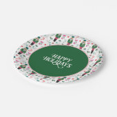 ビンテージクリスマスハッピーホリデー ペーパープレート (アングル)