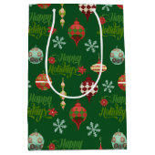 ビンテージクリスマスハッピーホリデー ミディアムペーパーバッグ (正面)