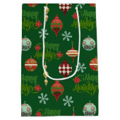 ビンテージクリスマスハッピーホリデー ミディアムペーパーバッグ (裏面)