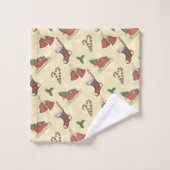 ビンテージクリスマスバスタオルセット バスタオルセット (ウォッシュタオル)