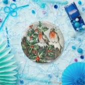 ビンテージクリスマスバーズホリデー紙プレート ペーパープレート (パーティー)