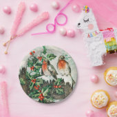 ビンテージクリスマスバーズホリデー紙プレート ペーパープレート (パーティー)