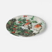 ビンテージクリスマスバーズホリデー紙プレート ペーパープレート (アングル)