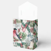 ビンテージクリスマスバードとパインフラワーパターン フェイバーボックス (オープン)