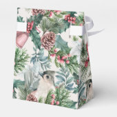 ビンテージクリスマスバードとパインフラワーパターン フェイバーボックス (裏面サイド)