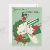 ビンテージクリスマスバードカード シーズンポストカード (正面/裏面)