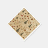 ビンテージクリスマスパインツリーズパーチメントデクページ スタンダードカクテルナプキン (角)