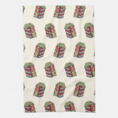 ビンテージクリスマスパターン、くるみ割り人形の兵隊おもちゃ キッチンタオル (縦)