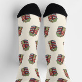 ビンテージクリスマスパターン、くるみ割り人形の兵隊おもちゃ ソックス (上部)