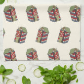 ビンテージクリスマスパターン、くるみ割り玩具兵士 キッチンタオル (折り畳み)