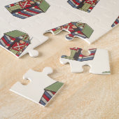 ビンテージクリスマスパターン、くるみ割り玩具兵士 ジグソーパズル (側面)