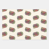 ビンテージクリスマスパターン、くるみ割り玩具兵士 ラッピングペーパーシート (正面3)