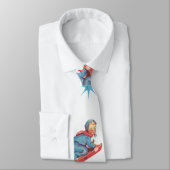 ビンテージクリスマスパターン、雪の中で子供がスレッドに乗る ネクタイ (タイ)