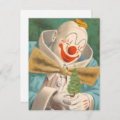 ビンテージクリスマスピエロホールディングツリー シーズンカード (正面/裏面)