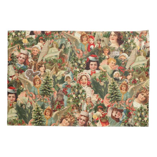 ビンテージクリスマスピローケース 枕カバー (裏面)