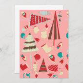 ビンテージクリスマスピンク シーズンカード (正面/裏面)