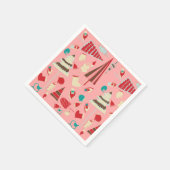 ビンテージクリスマスピンク スタンダードカクテルナプキン (角)