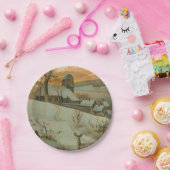 ビンテージクリスマスファームウィズディア ペーパープレート (パーティー)