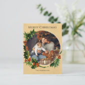 ビンテージクリスマスフレームファミリーフォトカード シーズンポストカード (スタンド正面)