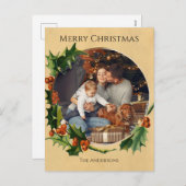 ビンテージクリスマスフレームファミリーフォトカード シーズンポストカード (正面/裏面)