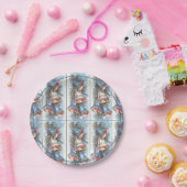 ビンテージクリスマスブルーシルバーベル ペーパープレート (パーティー)