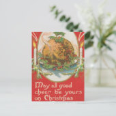 ビンテージクリスマスプディング シーズンポストカード (スタンド正面)