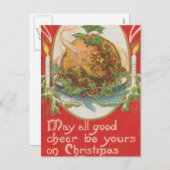 ビンテージクリスマスプディング シーズンポストカード (正面/裏面)