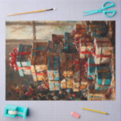 ビンテージクリスマスプレゼントスタックの分離紙 薄葉紙 (クラフト)