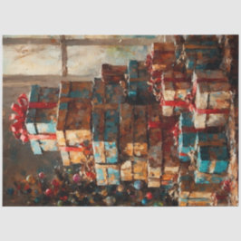 ビンテージクリスマスプレゼントスタックの分離紙 薄葉紙