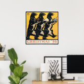 ビンテージクリスマスベア ポスター (ホームオフィス)