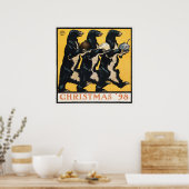 ビンテージクリスマスベア ポスター (キッチン)