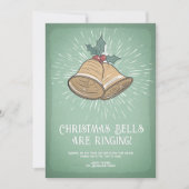 ビンテージクリスマスベルズホリデーカード シーズンカード (正面)