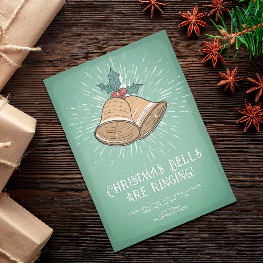 ビンテージクリスマスベルズホリデーカード シーズンカード